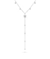 Y Shape Star Necklace white gold with elongating vertical silhouette