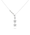 Waterfall Star Necklace white gold with dynamic vertical cascade