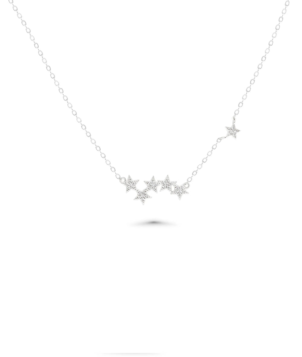 Cluster of Stars Necklace white gold with celestial night sky design