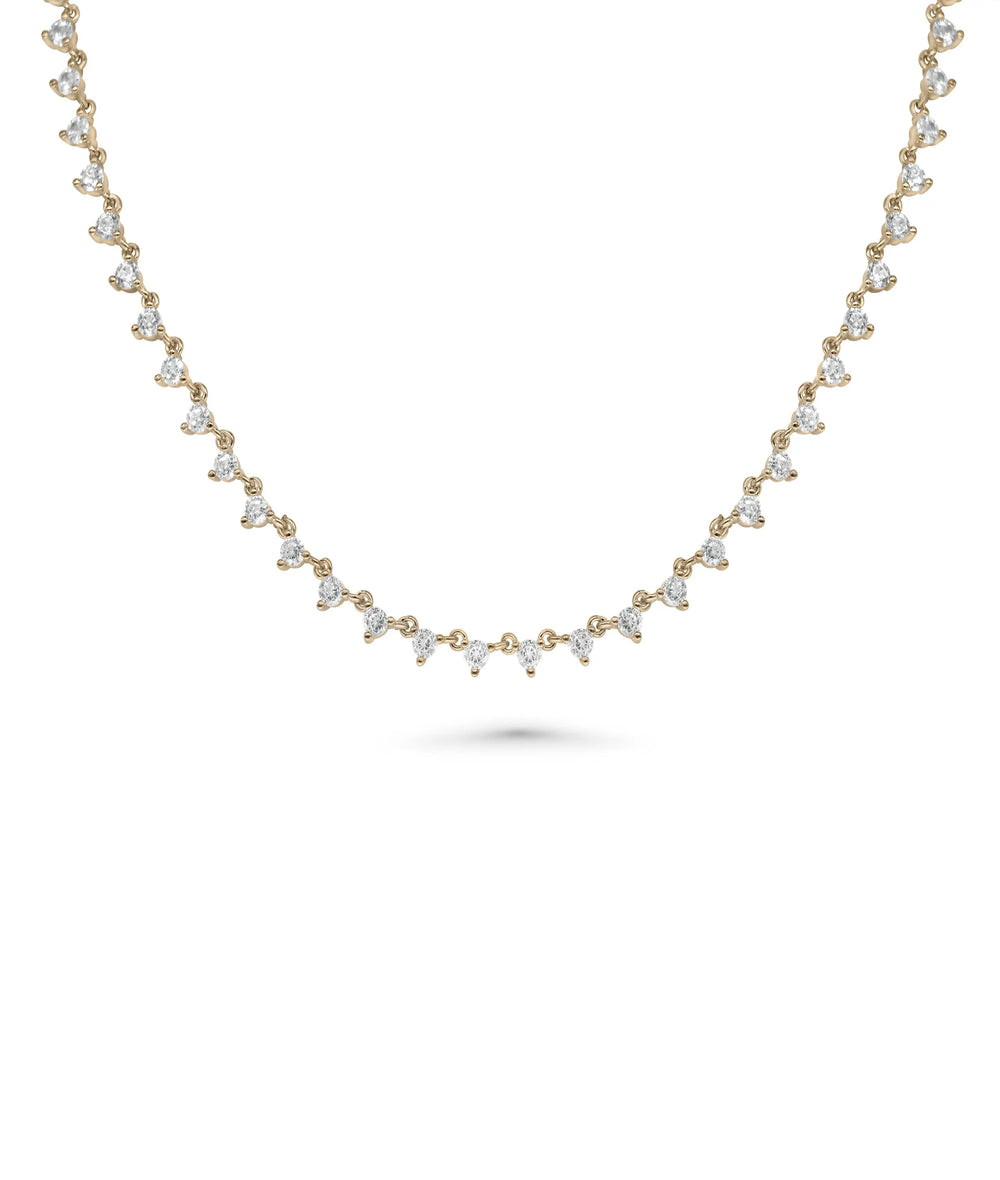 Diamond Station Layer Necklace rose gold featuring abundant diamond sparkle