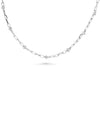 Paper Clip Diamond Station Necklace white gold with industrial-chic design