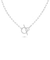 Paper Clip Diamond Toggle Necklace white gold with industrial-chic design