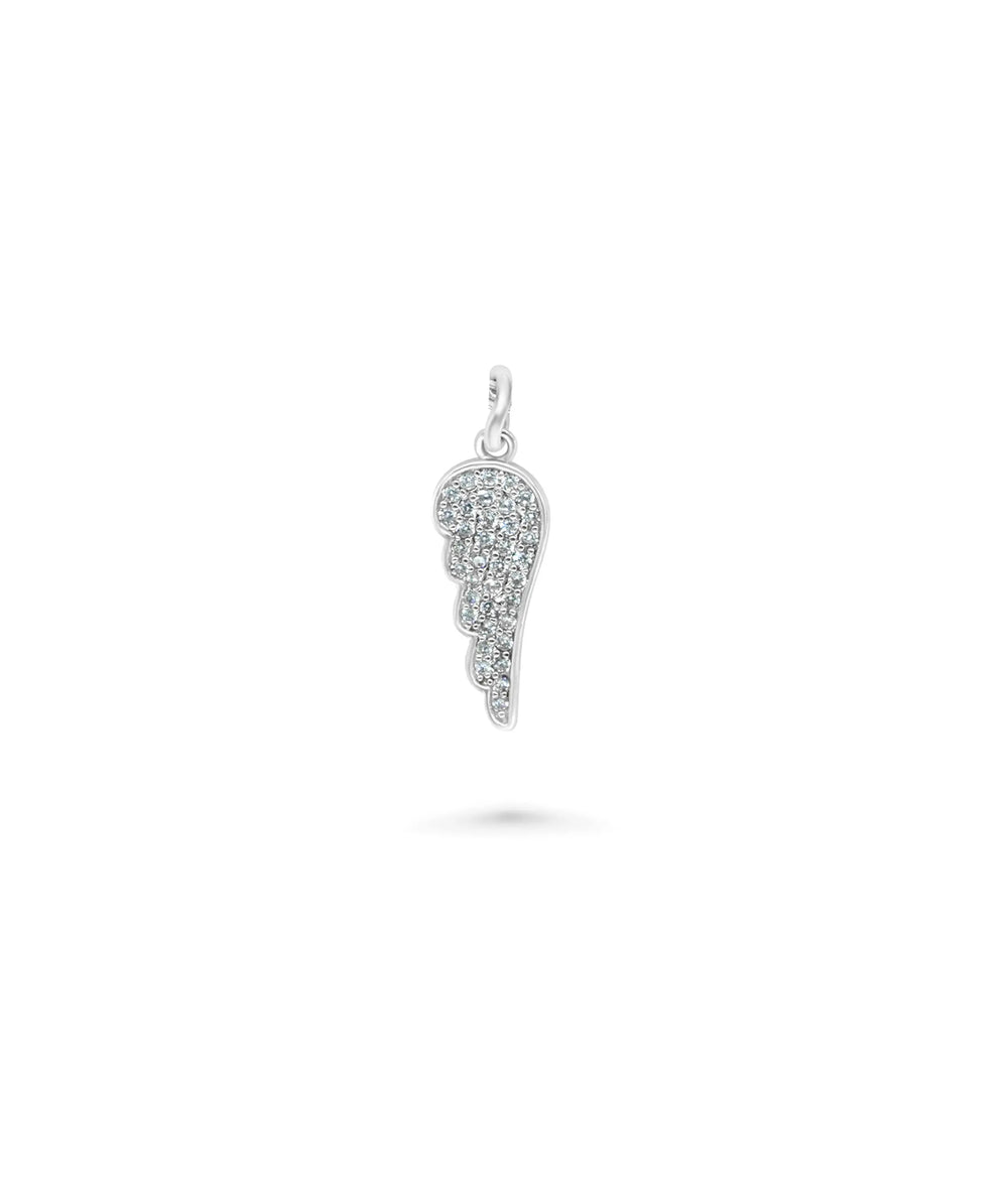 White gold Diamond Pave Wing Charm celestial design