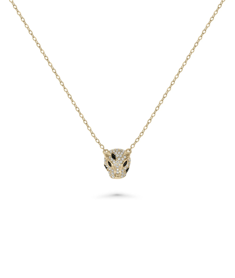 Diamond Panther Head Necklace rose gold featuring bold statement style