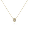 Diamond Panther Head Necklace front view yellow gold with fierce design