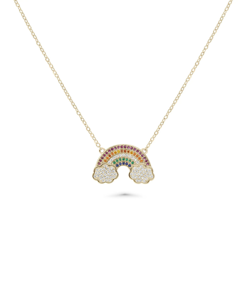Rainbow Diamond Necklace rose gold featuring joyful hope symbol