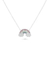 Rainbow Diamond Necklace white gold with vibrant multi-color design