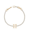 Rose gold Initial Tennis Bracelet with personalized diamond letters