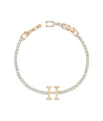 Rose gold Initial Tennis Bracelet with personalized diamond letters