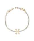 Personalized Initial Tennis Bracelet Diamond Gold