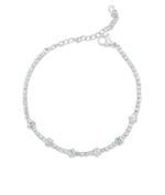 White gold Diamond Station Tennis Bracelet featuring solitaire diamonds