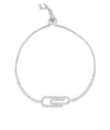 White gold Paper Clip Tennis Bolo Bracelet contemporary chain design