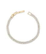 Rose gold 2 Row Diamond Tennis Bracelet featuring dual diamond rows