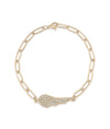 Rose gold Paper Clip Wings Bracelet with sparkling diamond accents