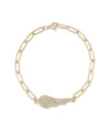 Paper Clip Wings Bracelet yellow gold with diamond angel wings centerpiece