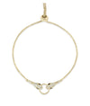 Snake Link Bolo Bracelet yellow gold with textured snake chain front view