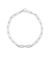 White gold Infinity Paper Clip Bracelet featuring modern link design