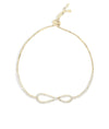 Infinity Tennis Bolo Bracelet yellow gold with diamond infinity symbol front