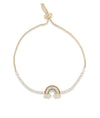 Rose gold Rainbow Tennis Bolo Bracelet with tsavorite and diamonds