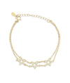 2 Row Chain Star Bracelet front view yellow gold with double-strand design