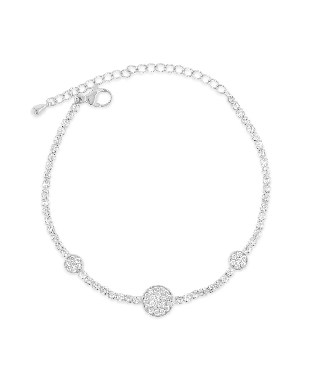 Circle Station Tennis Bracelet white gold with comprehensive diamond sparkle