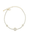 Circle Station Tennis Bracelet front view yellow gold with geometric circles