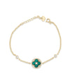 Gemstone Clover Station Bracelet - 79e | Everyday 14K Gold Jewelry