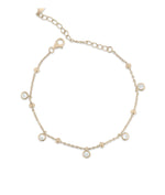 Station Diamond Bracelet rose gold featuring 3mm bead accents