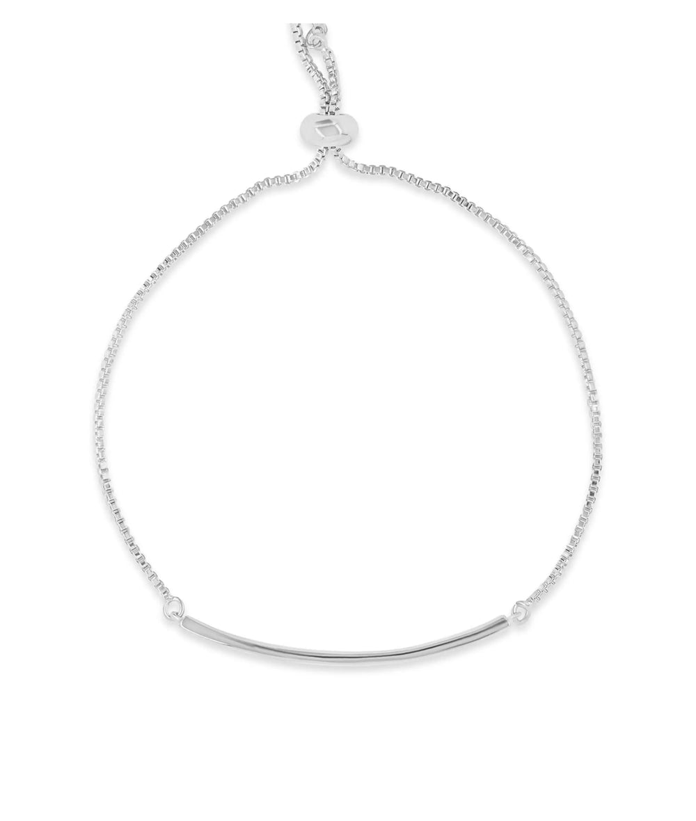 Station Diamond Bar Bolo Bracelet white gold with modern bar station