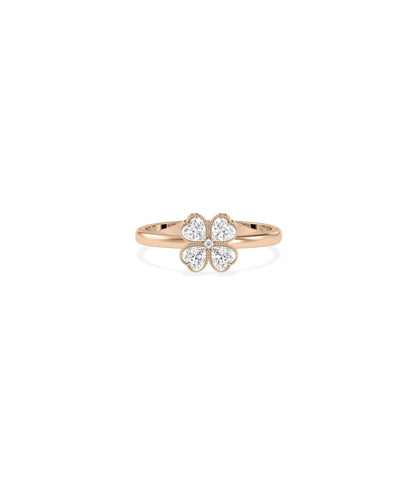 Clover Ring on hand displaying meaningful four-leaf charm design