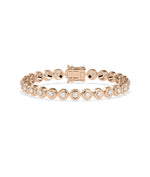 Bubble Bezel Set Bracelet worn on wrist showing continuous diamond sparkle elegant display