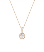 Round Solitaire Bezel Set Charm profile angle showing bezel protection and bail sparkle