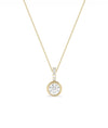 Round Solitaire Bezel Set Charm with round diamond bezel setting diamond bail gold front