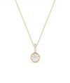 Round Solitaire Bezel Set Charm with round diamond bezel setting diamond bail gold front