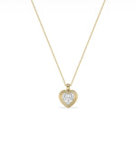Double Layered Bezel Solitaire Charm with diamond in dual bezel rings solid gold front view