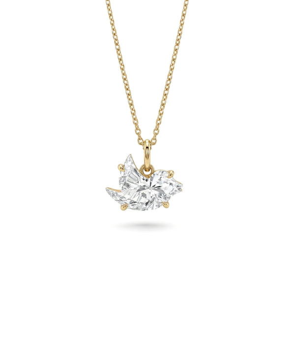 ONE CUT™ Sparrow Bird Prong Set Charm with Gold Bail alternate view