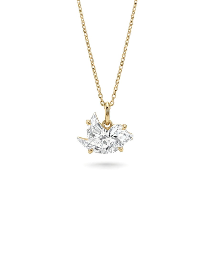 ONE CUT™ Sparrow Bird Prong Set Charm with Gold Bail