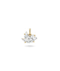 ONE CUT™ Sparrow Bird Prong Set Charm with Gold Bail
