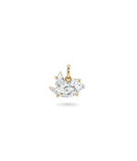 ONE CUT™ Sparrow Bird Prong Set Charm with Gold Bail
