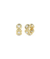 Bubble Cuff Earring with diamonds in bubble bezel settings gold single ear front view
