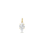 ONE CUT™ Ice Cream Prong Set Charm with Gold Bail