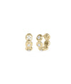 Bubble Diamond Set Hoop Earring with bezel diamonds on gold 10mm hoops pair view