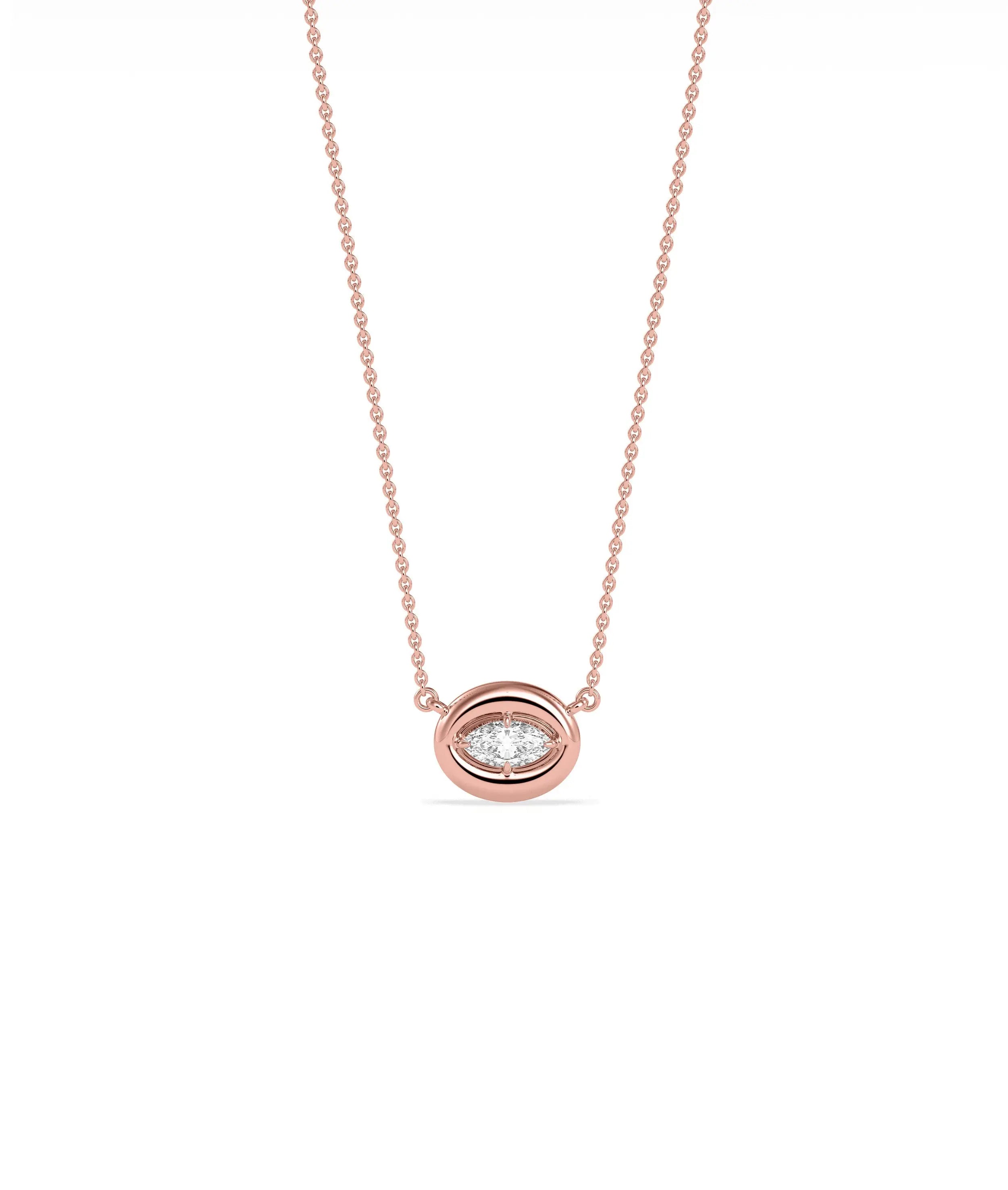 Bubble Solitaire Necklace chain clasp detail solid gold craftsmanship quality view