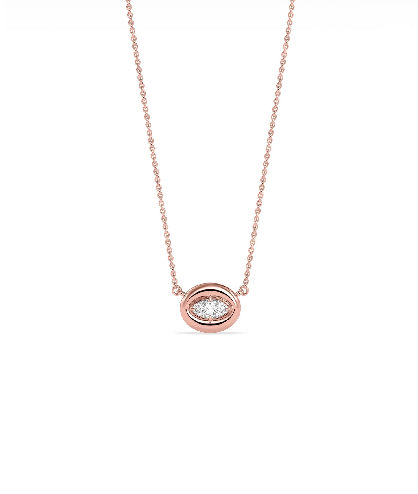 Bubble Solitaire Necklace chain clasp detail solid gold craftsmanship quality view