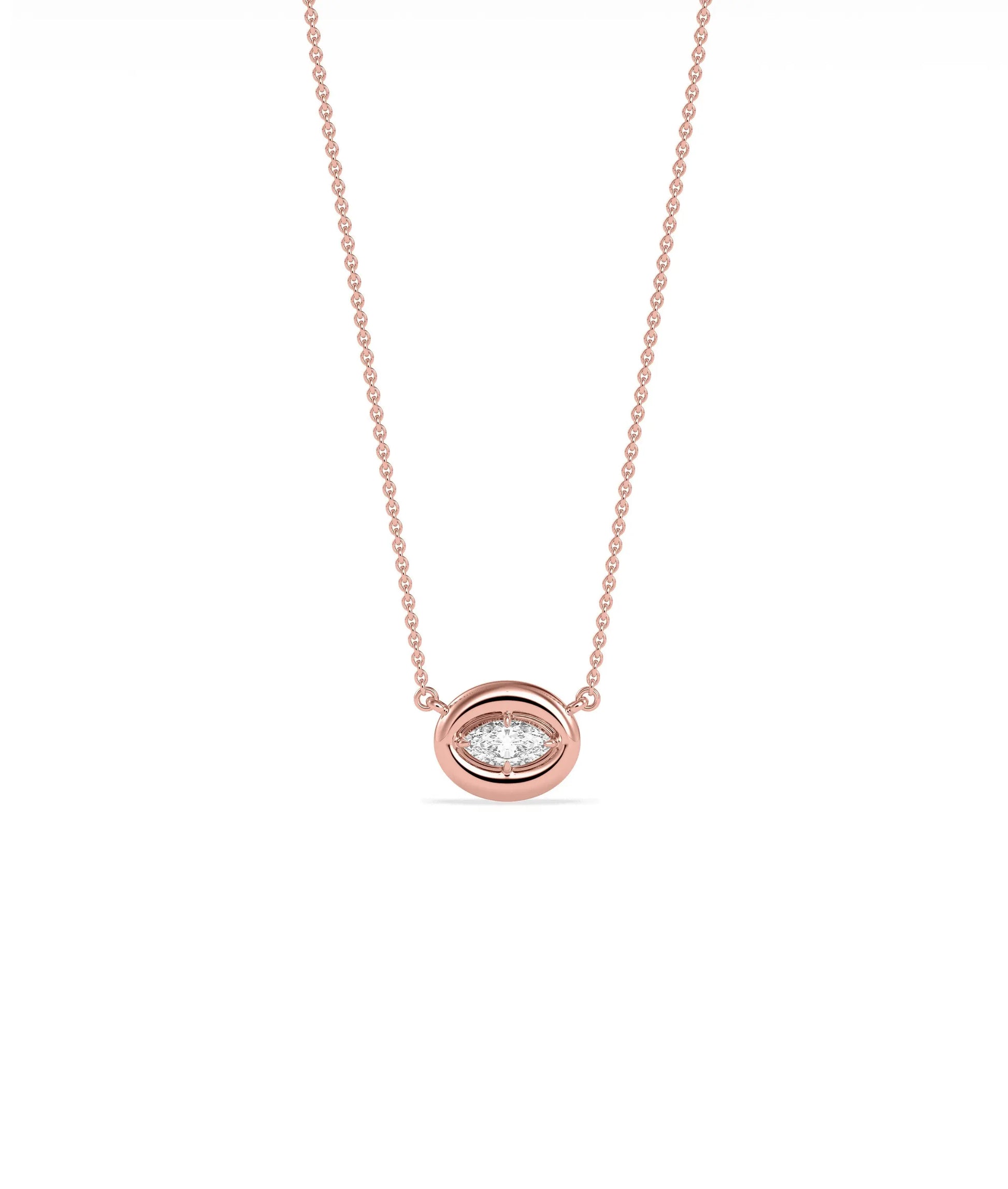 Bubble Solitaire Necklace chain clasp detail solid gold craftsmanship quality view