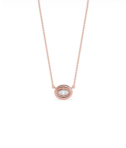 Bubble Solitaire Necklace chain clasp detail solid gold craftsmanship quality view