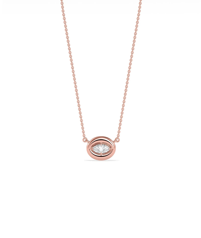 Bubble Solitaire Necklace chain clasp detail solid gold craftsmanship quality view