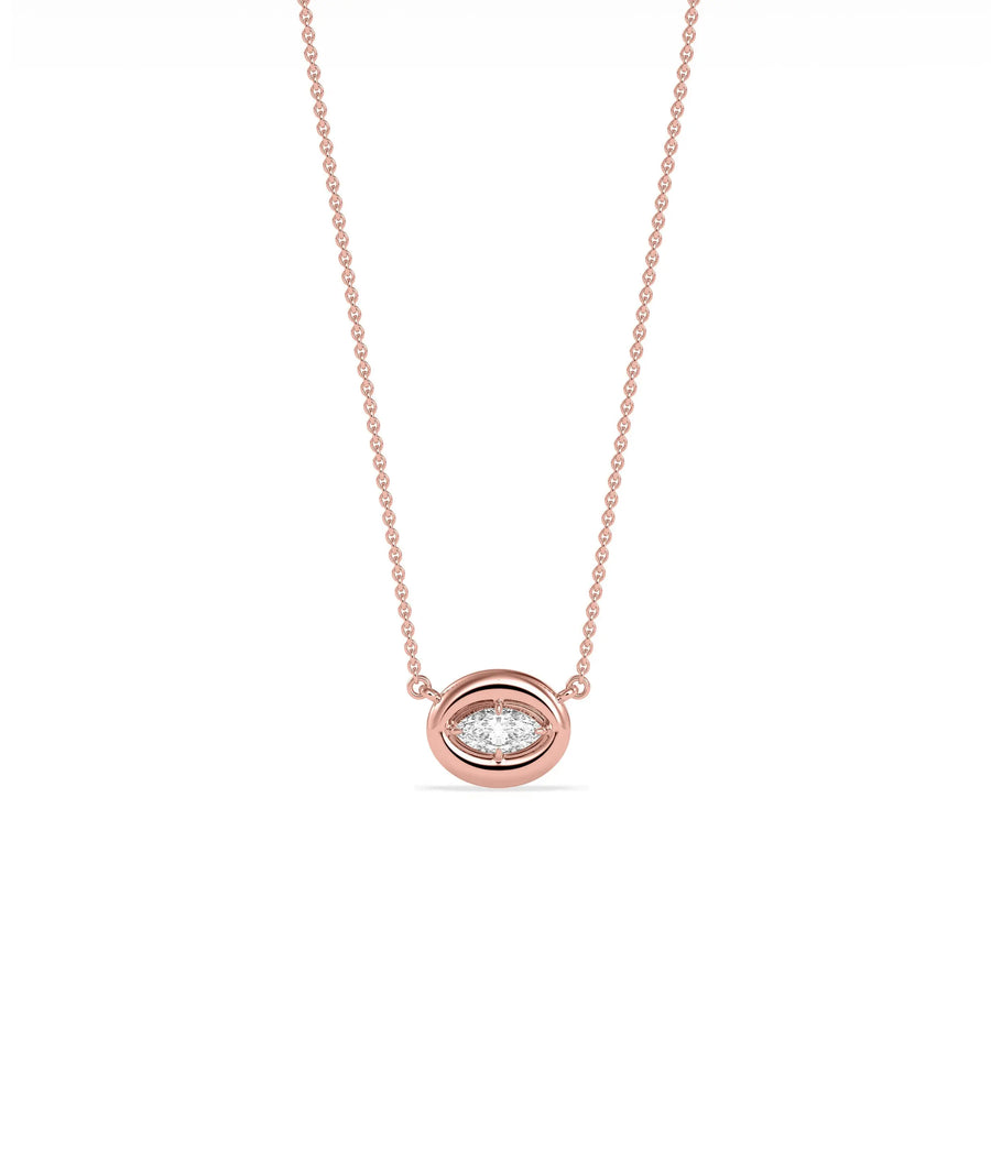 Bubble Solitaire Necklace chain clasp detail solid gold craftsmanship quality view