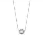 Bubble Solitaire Necklace minimalist gold pendant profile angle showing bezel setting