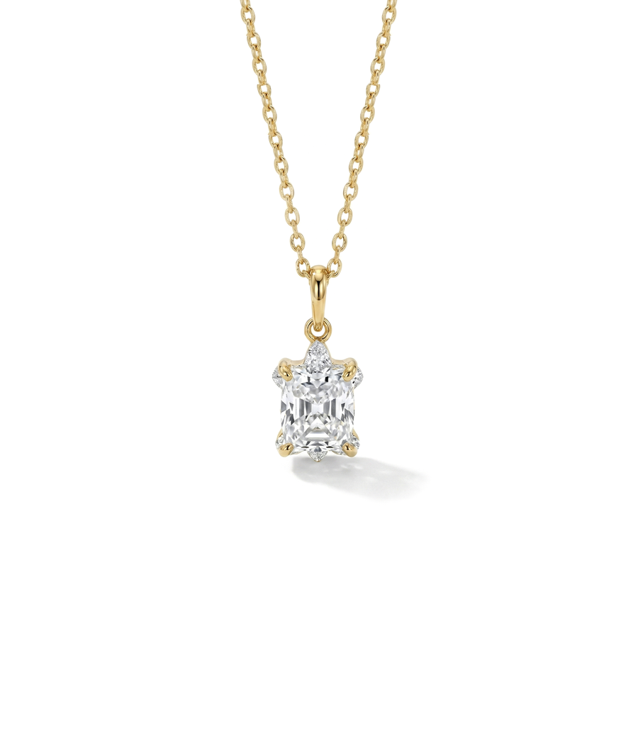 ONE CUT™ Turtoise Prong Set Charm with Gold Bail